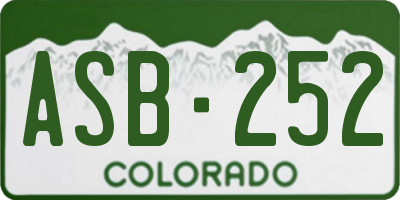 CO license plate ASB252