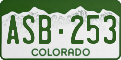 CO license plate ASB253