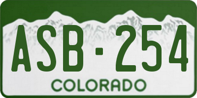 CO license plate ASB254