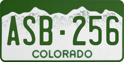 CO license plate ASB256