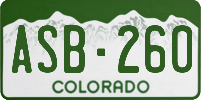 CO license plate ASB260