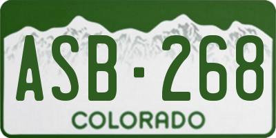 CO license plate ASB268
