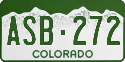 CO license plate ASB272