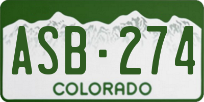 CO license plate ASB274