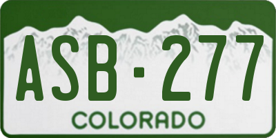 CO license plate ASB277