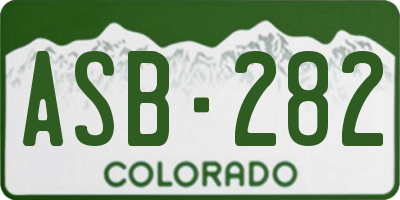 CO license plate ASB282