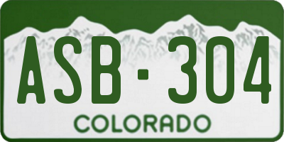 CO license plate ASB304