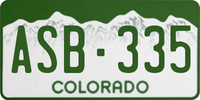 CO license plate ASB335