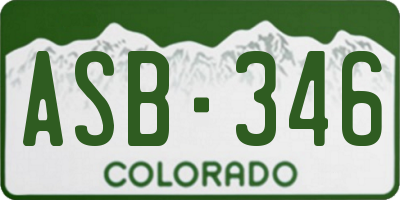 CO license plate ASB346