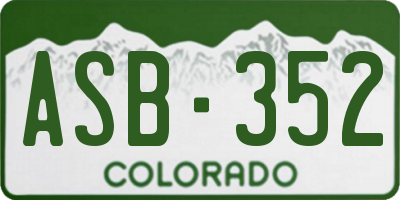 CO license plate ASB352