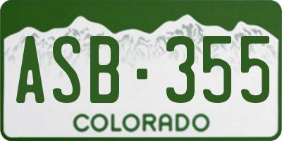 CO license plate ASB355