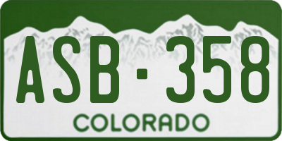 CO license plate ASB358