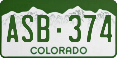 CO license plate ASB374