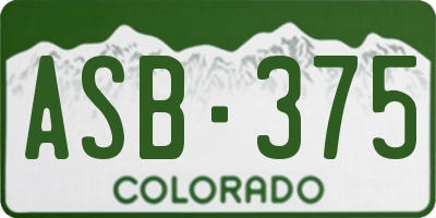 CO license plate ASB375