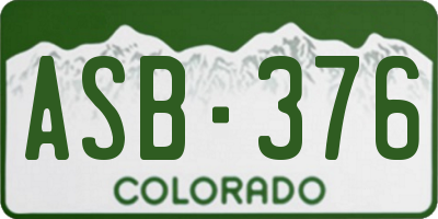 CO license plate ASB376