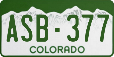 CO license plate ASB377
