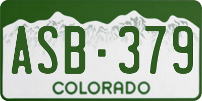CO license plate ASB379