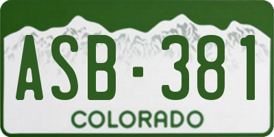 CO license plate ASB381