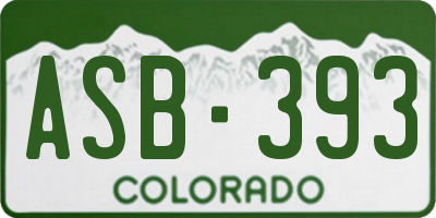 CO license plate ASB393