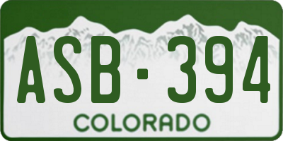 CO license plate ASB394