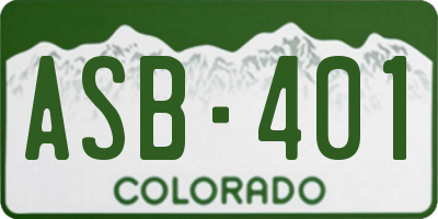 CO license plate ASB401