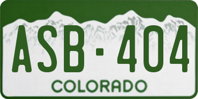 CO license plate ASB404