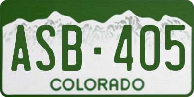 CO license plate ASB405
