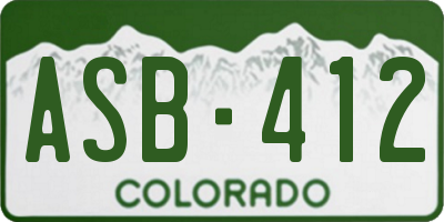 CO license plate ASB412