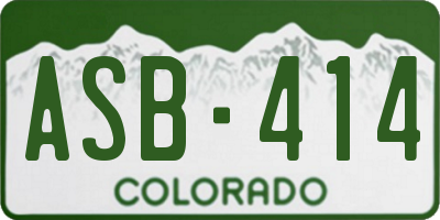 CO license plate ASB414
