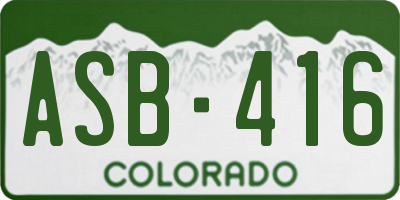 CO license plate ASB416