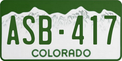 CO license plate ASB417