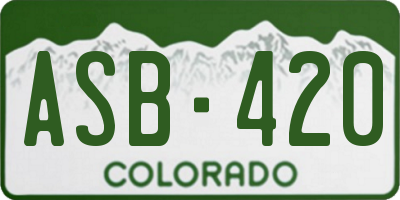 CO license plate ASB420