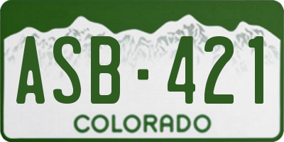 CO license plate ASB421