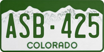 CO license plate ASB425