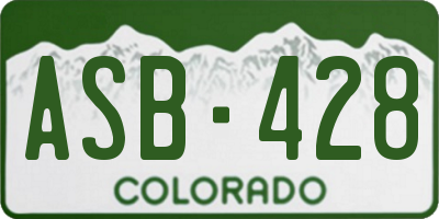 CO license plate ASB428