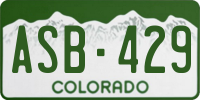 CO license plate ASB429