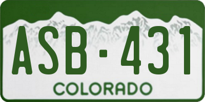 CO license plate ASB431