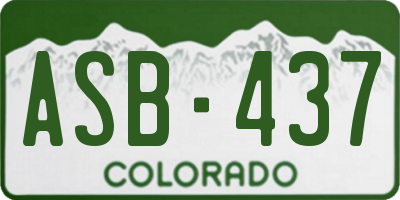 CO license plate ASB437