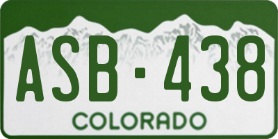 CO license plate ASB438