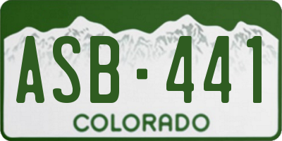 CO license plate ASB441
