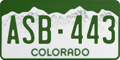 CO license plate ASB443