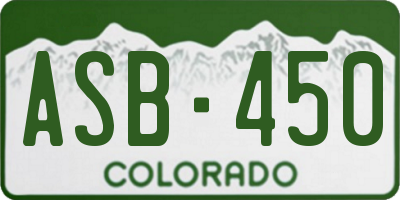 CO license plate ASB450
