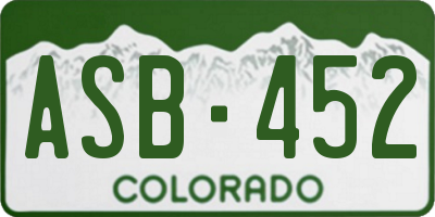 CO license plate ASB452