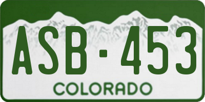 CO license plate ASB453