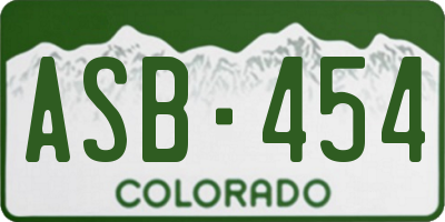 CO license plate ASB454