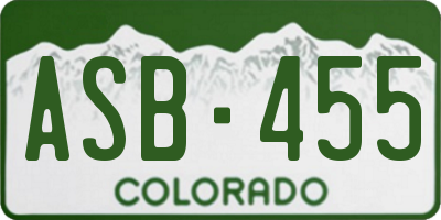 CO license plate ASB455