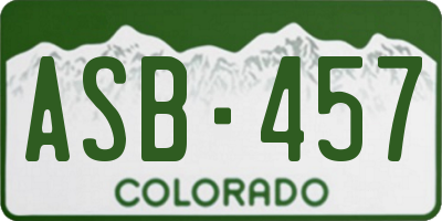CO license plate ASB457
