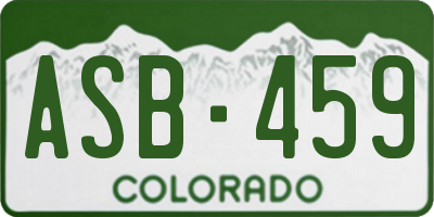 CO license plate ASB459