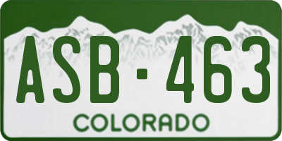 CO license plate ASB463