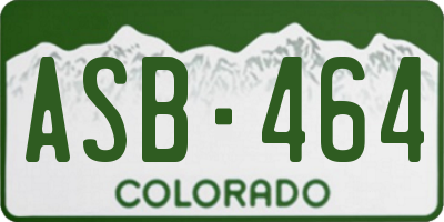CO license plate ASB464